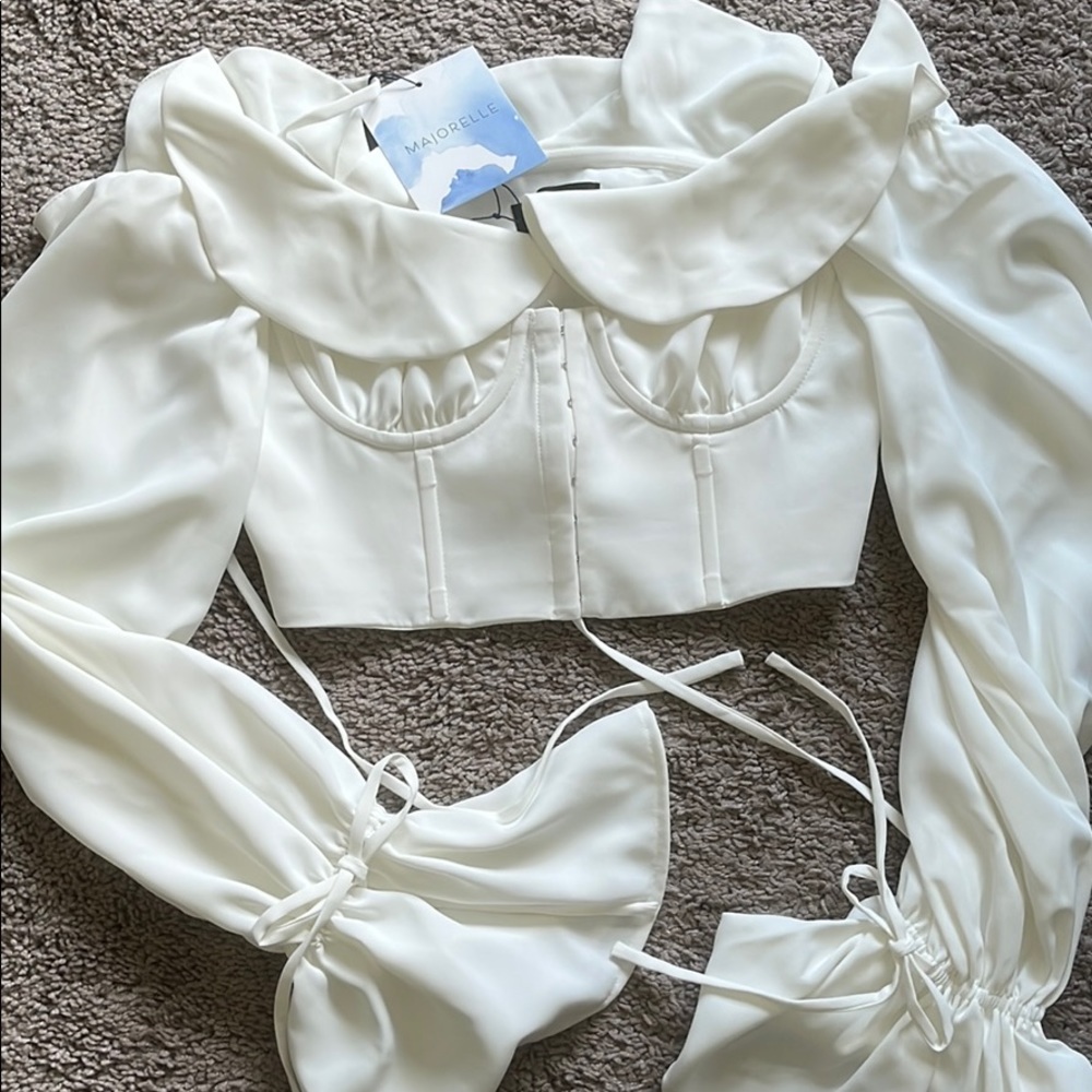 White Corset/ Bustier Crop Top
